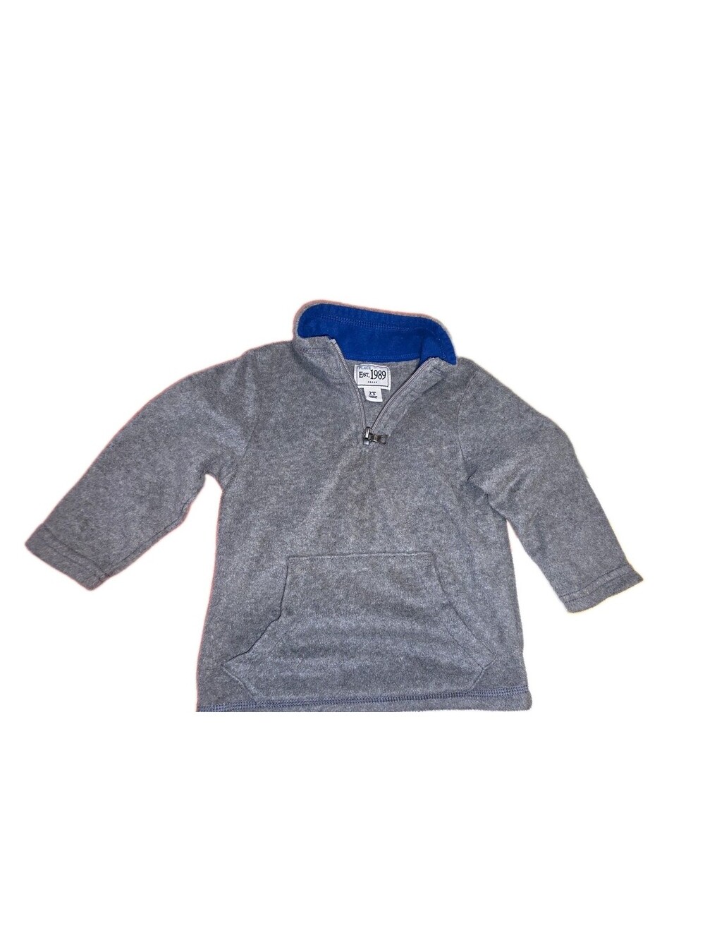 The Children's Place Gray Fleece 1/4 Zip Pullover Jacket Long Sleeve - 2T